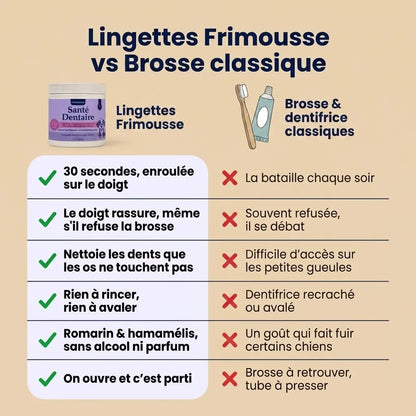 Lingettes Dentaires | Des dents propres et une haleine fraîche dès 7 jours : élimine jusqu'à 99 % de la plaque et des bactéries, en 30 secondes par jour et sans brosse